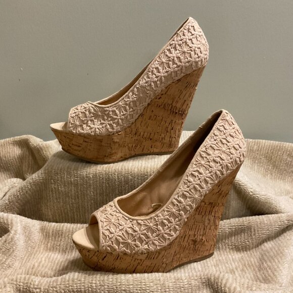 Rue21 ETC Cork Platform, Open Toe, 5" Heel, Shoe - Picture 2 of 5